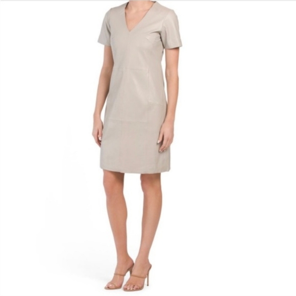 New Bod & Christensen 100% Leather Demi Baby Breath Dress Size 10
